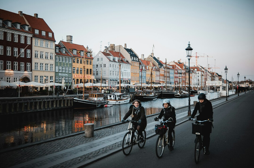 danish people on bicycle
