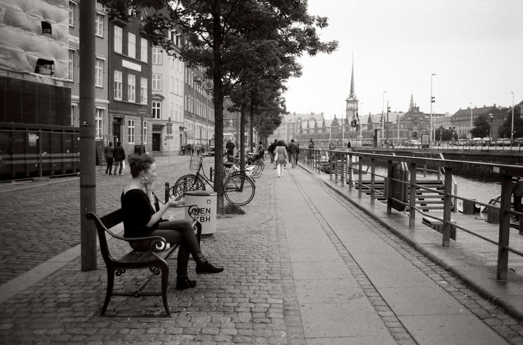 elderly man on bench denmark